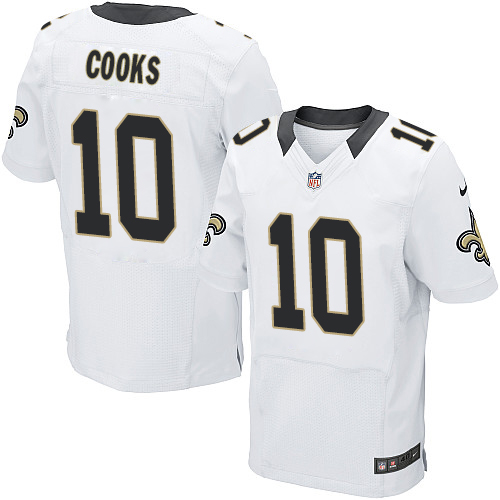 Men's Elite Brandin Cooks Nike Jersey White Road - #10 NFL New Orleans Saints
